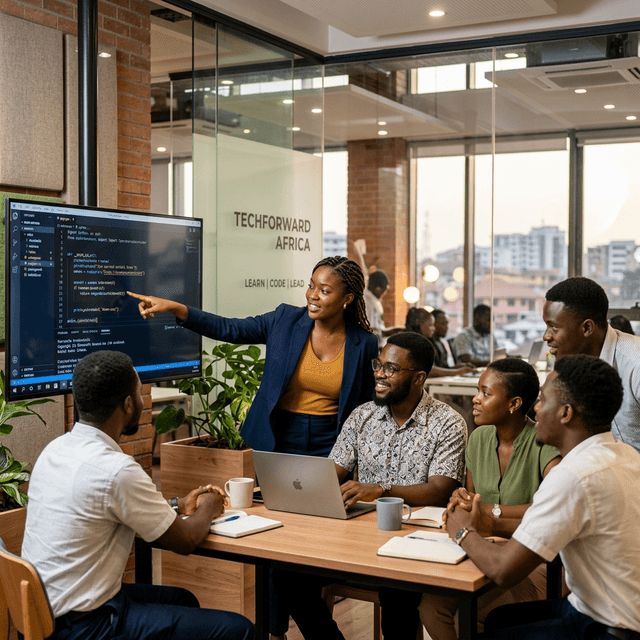 Students collaborating at PaveWay Academy